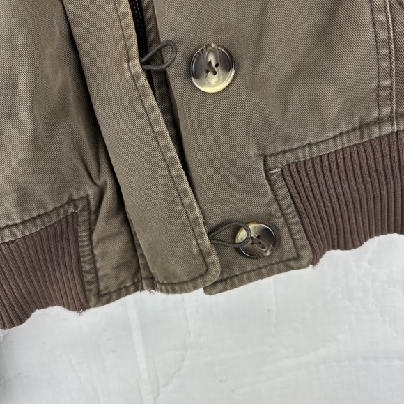 Old Navy Y2K Fur Lined Bomber Jacket Women's L Mallcore Distressed VTG - Picture 10 of 16